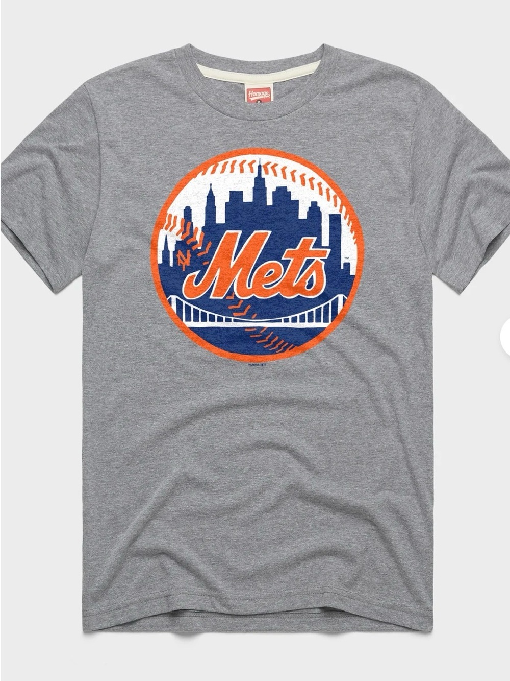 Homage 1981 Throwback Logo New York Mets Crew Neck T-Shirt